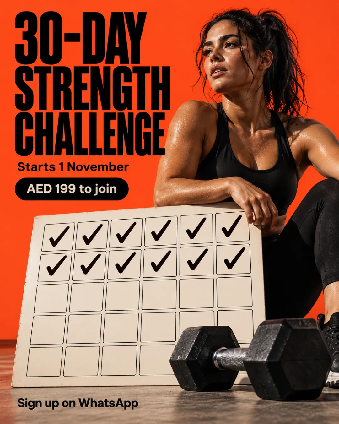 30-day strength challenge, AED 199 to join