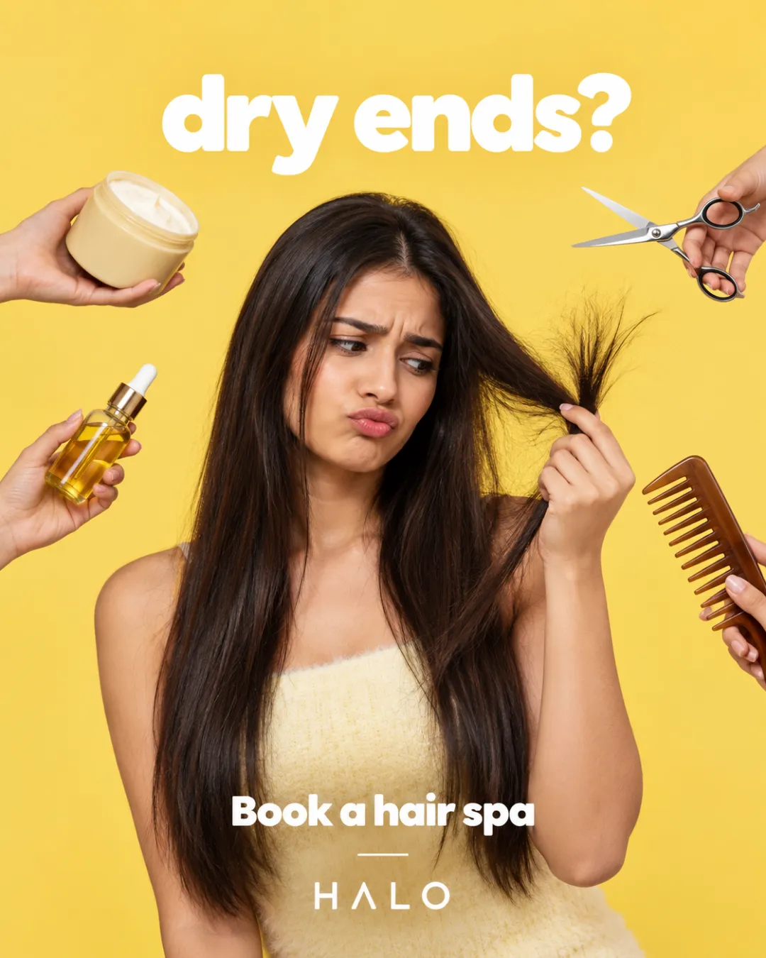 A hair spa for dry ends