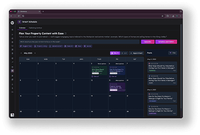 Marvis AI Dashboard showing social media posts