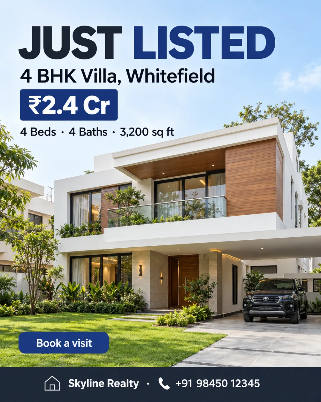 Just listed: 4 BHK villa, ₹2.4 Cr