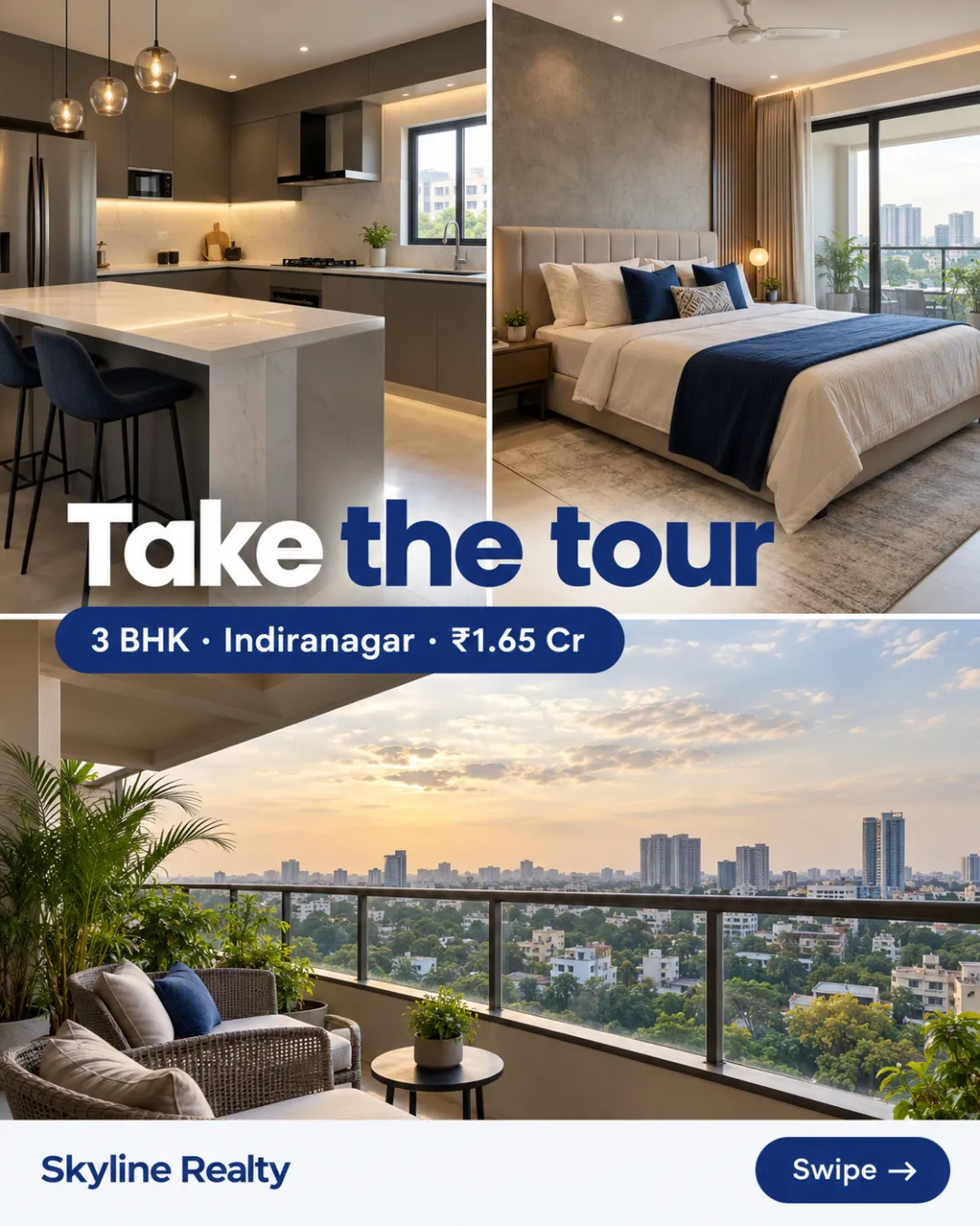 Take the tour: 3 BHK, Indiranagar