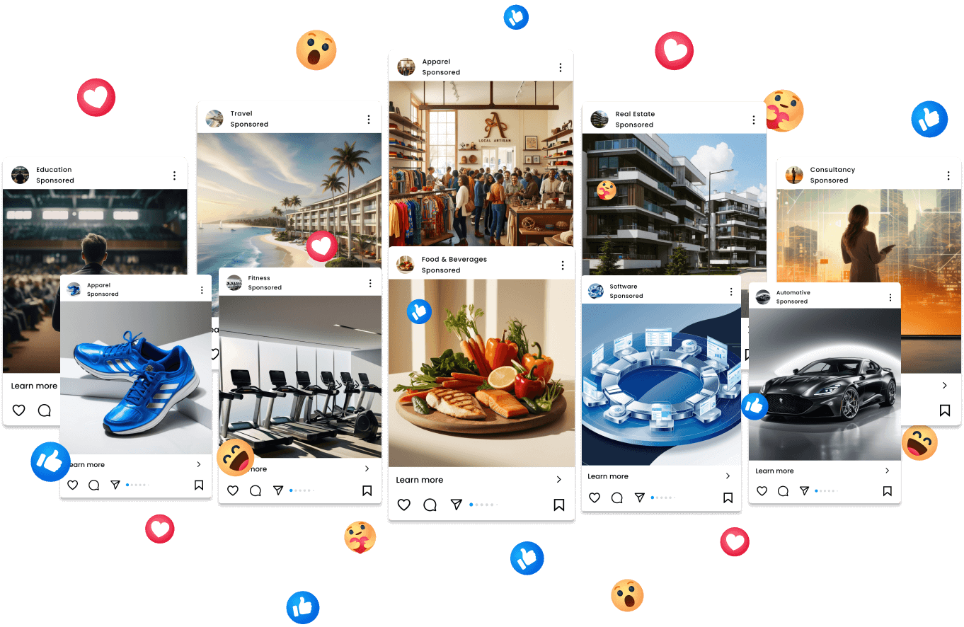 AI-generated social media ads for many industries